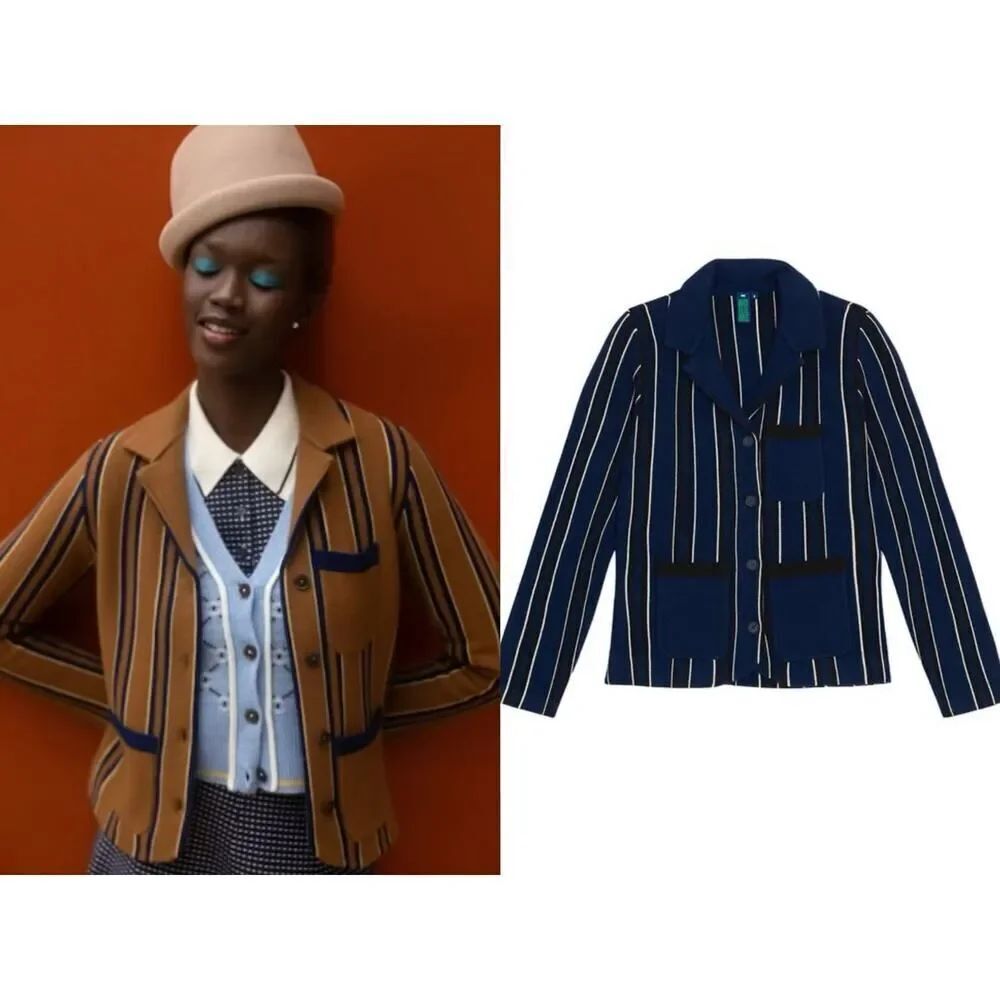 NakedCashmere NoName is needed wool cashmere pipeline blazer XS navy